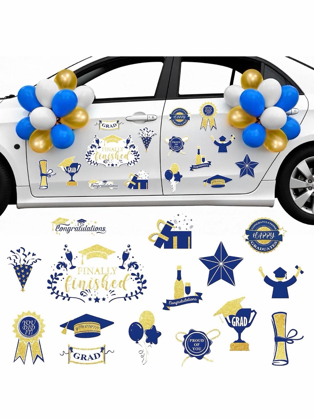 KatchOn 45Pcs Graduation🎓Car🚙Magnetic🧲Stickers & Balloons🎈Set